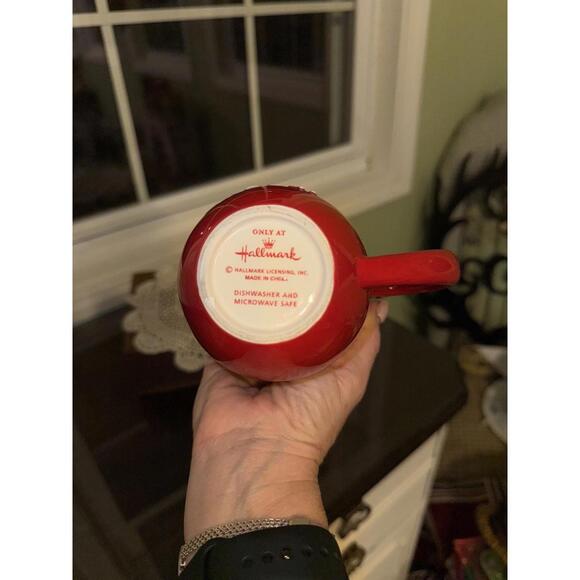 Hallmark "Whistle For Your Cocoa"  Red Ceramic 12 oz Christmas Coffee Mug - Picture 3 of 8